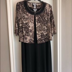 Black dress with jacket.